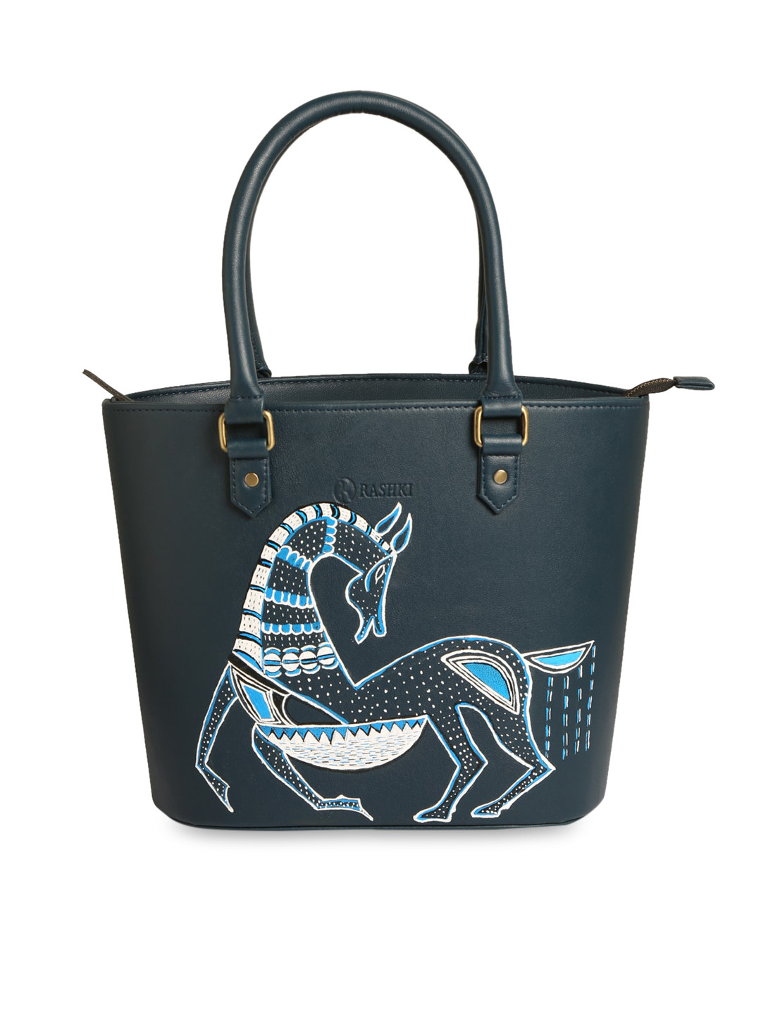 RASHKI Printed PU Structured Shoulder Bag