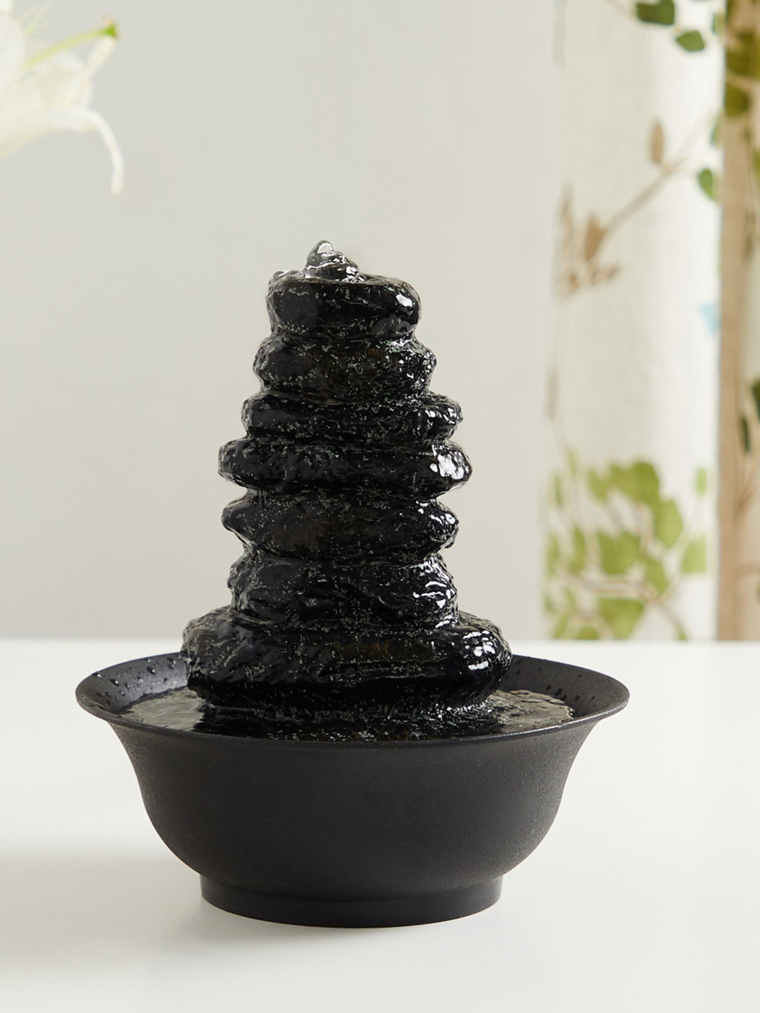Home Centre Corsica Black Stone Mountain Water Fountain