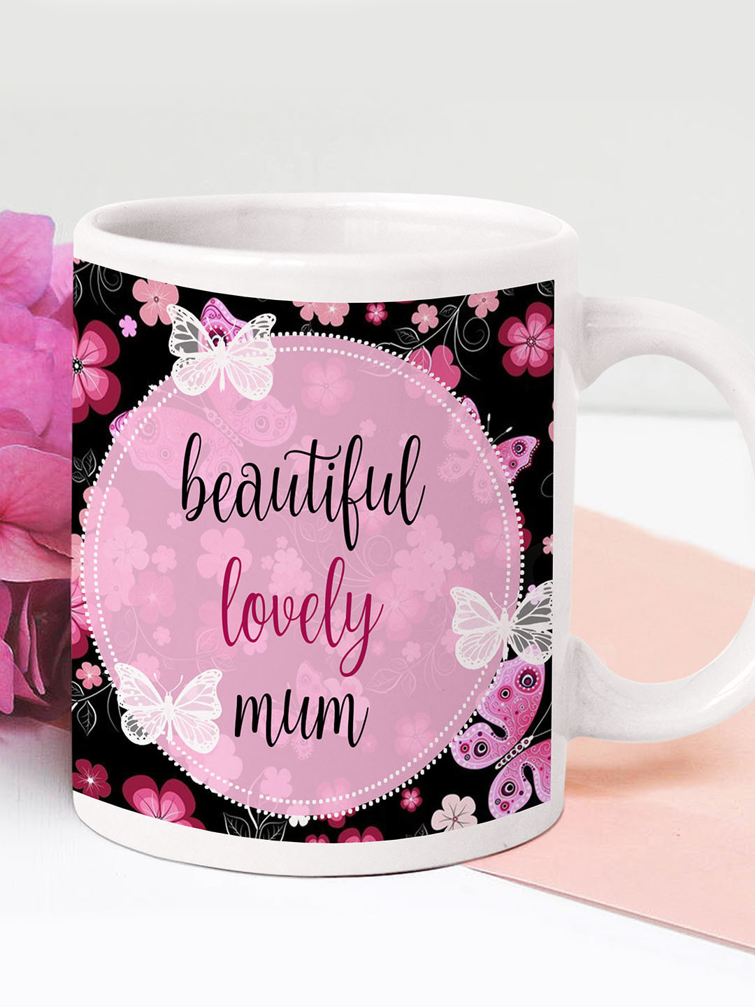 TIED RIBBONS Mothers Day Gift Pink White Printed Coffee Mug