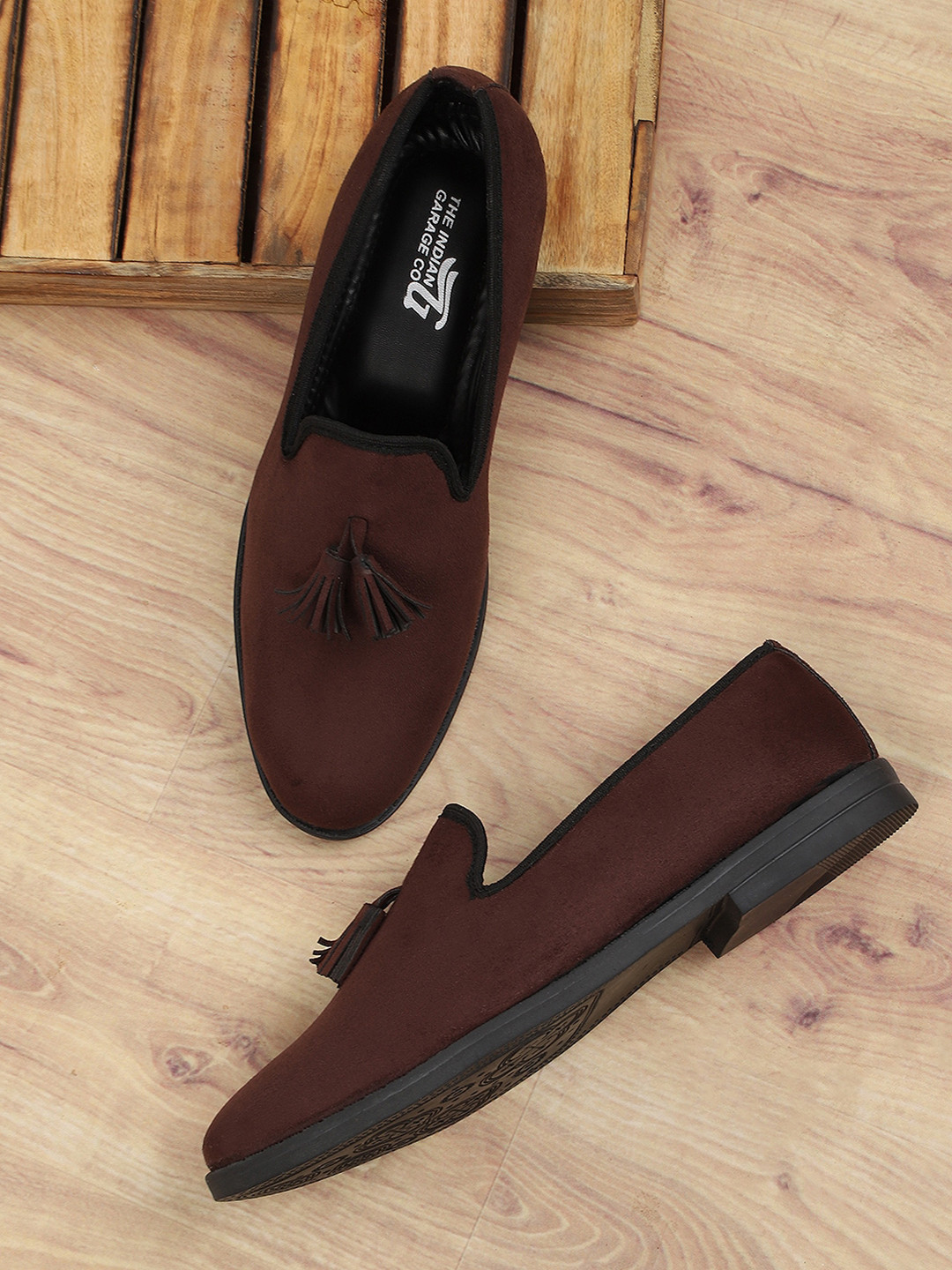 The Indian Garage Co Men Suede Tassel Loafers