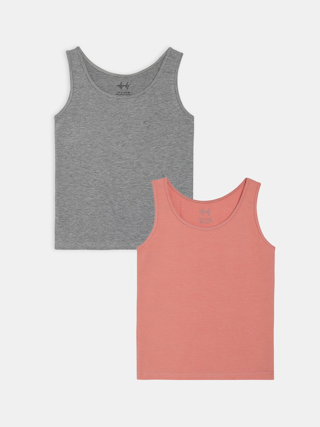 Sillysally Girls Pack Of 2 Round Neck Vests