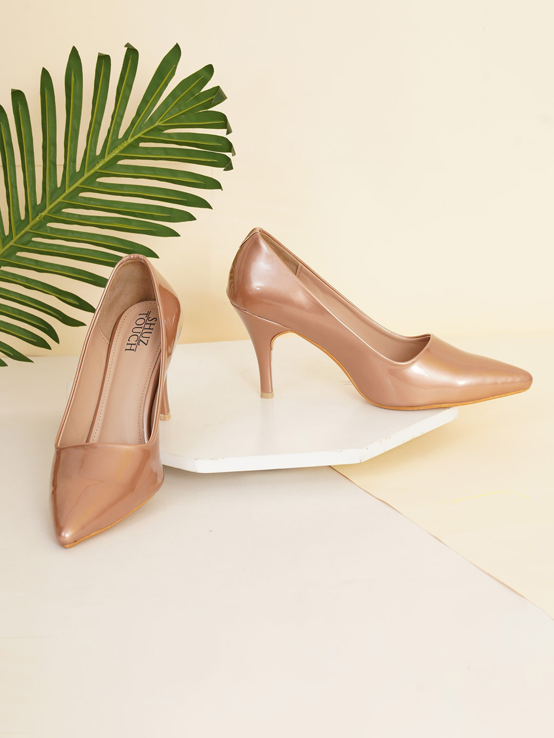 SHUZ TOUCH Slim Heeled Pointed Toe Pumps