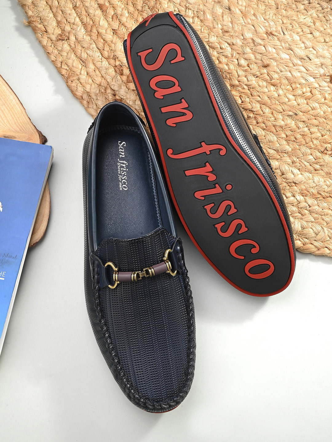 San Frissco Men Textured Lightweight Horsebit Loafers