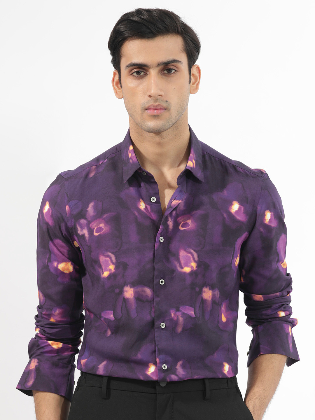 RARE RABBIT Men Flage Slim Fit Floral Printed Shirt