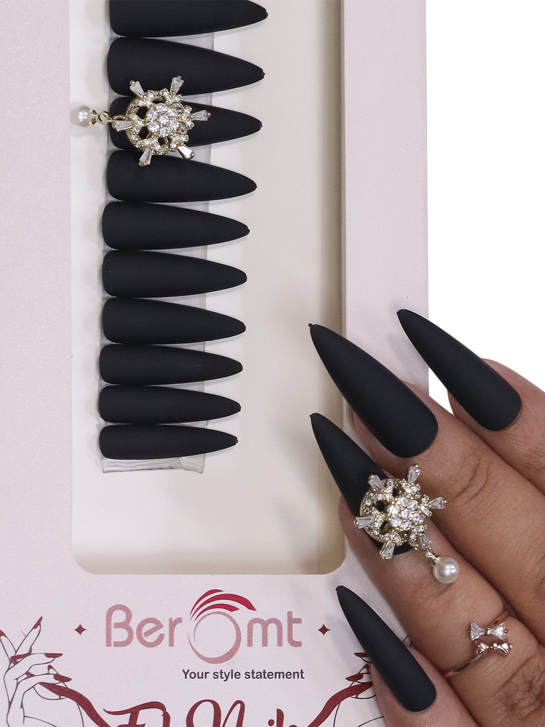 BEROMT Long Lasting Rotating Charm False Nails Kit