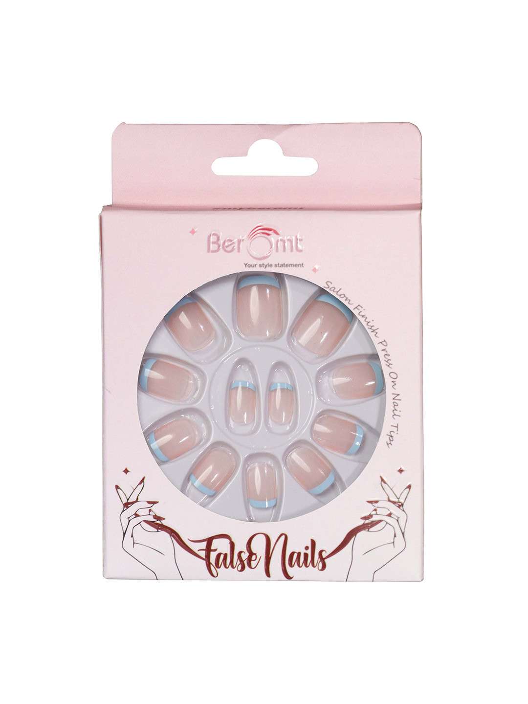 BEROMT Long Lasting French Tips False Nails Kit