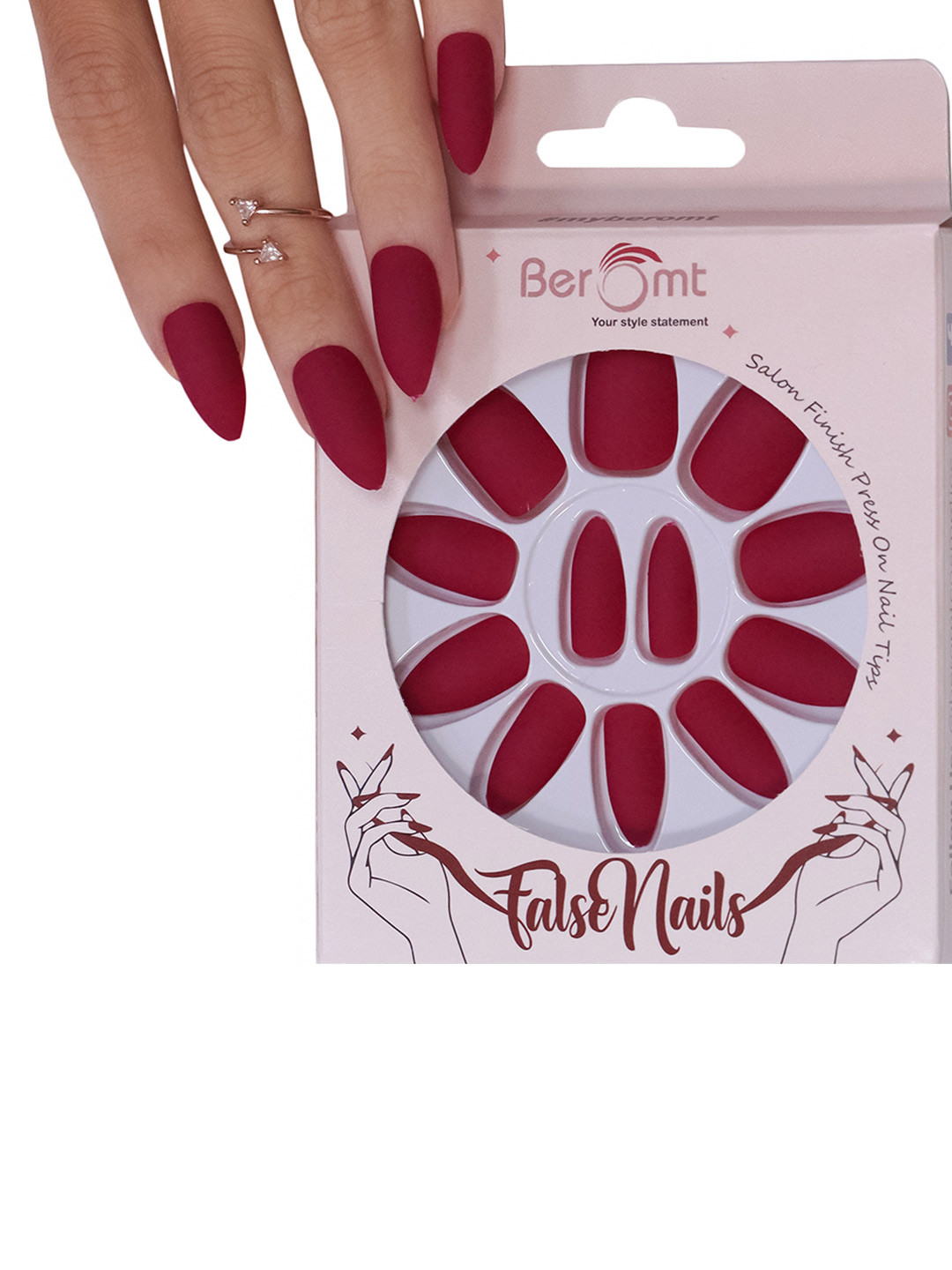 BEROMT Long Lasting French Tips False Nails Kit