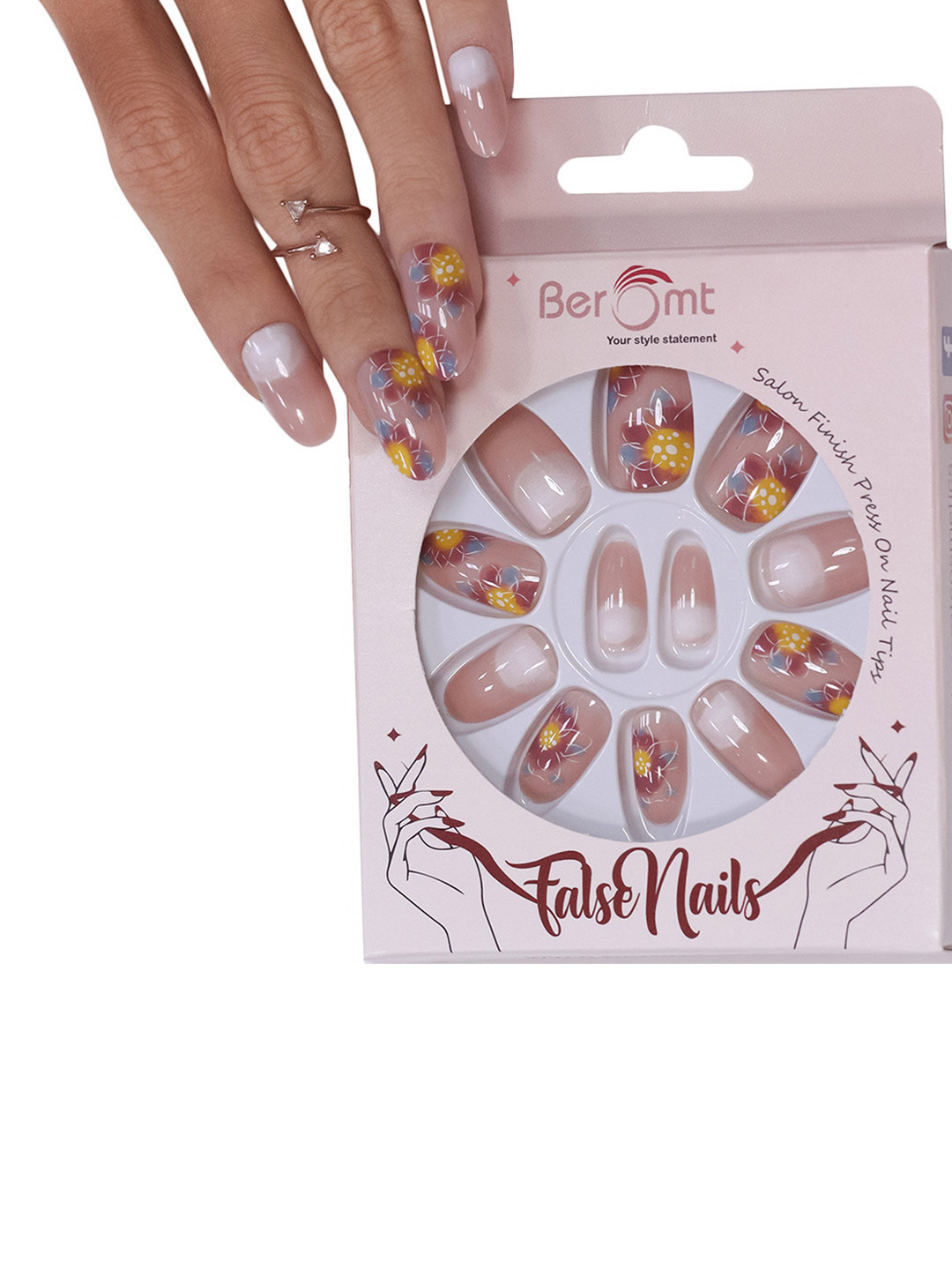 BEROMT French Tips Long-Lasting False Nails With Kit