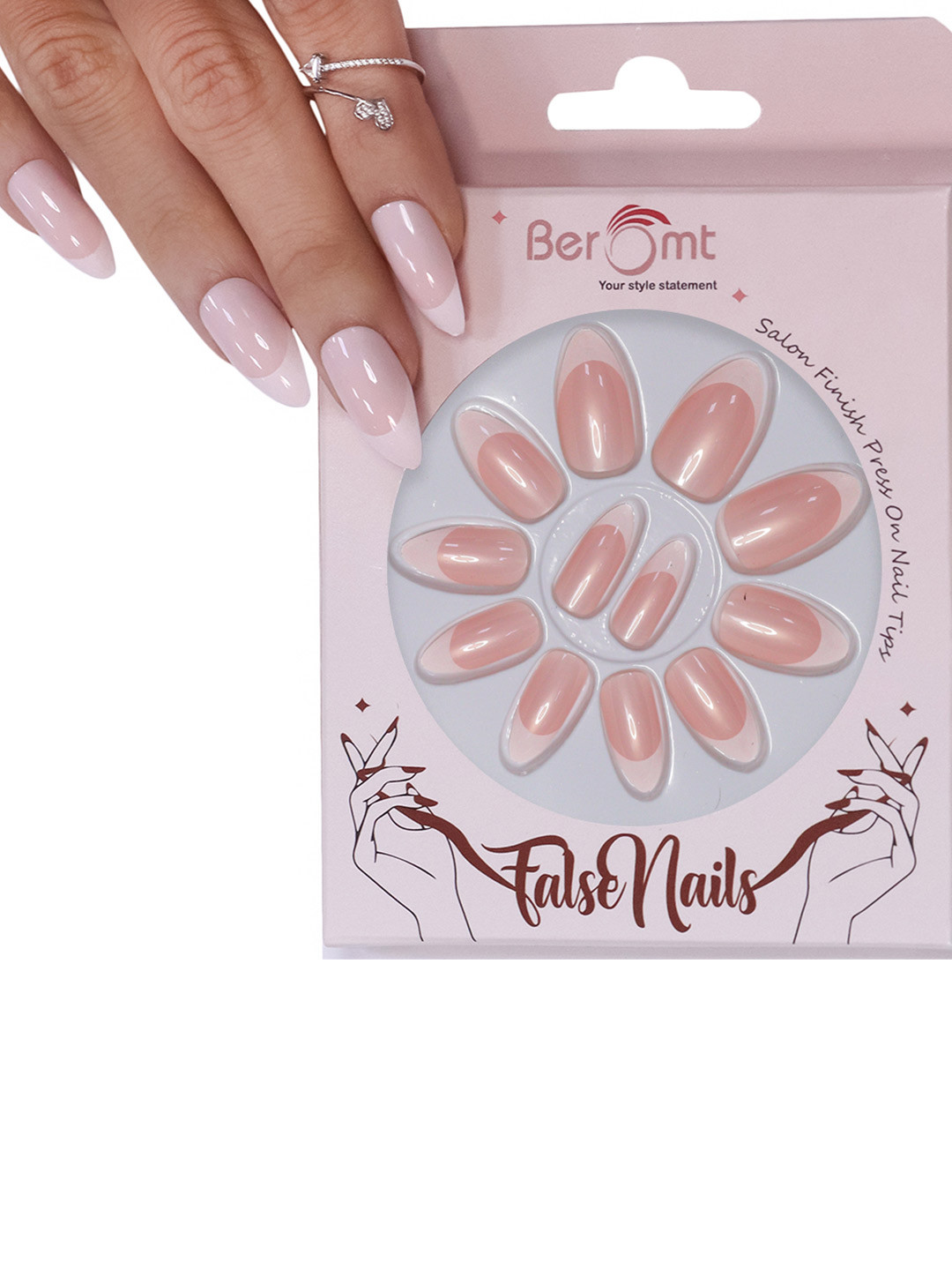 BEROMT French Tips False Nails With Kit - Nude 276