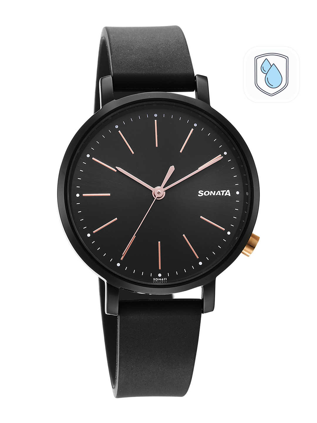 Sonata Women Essential Brass Dial Analogue Watch 87045KP01