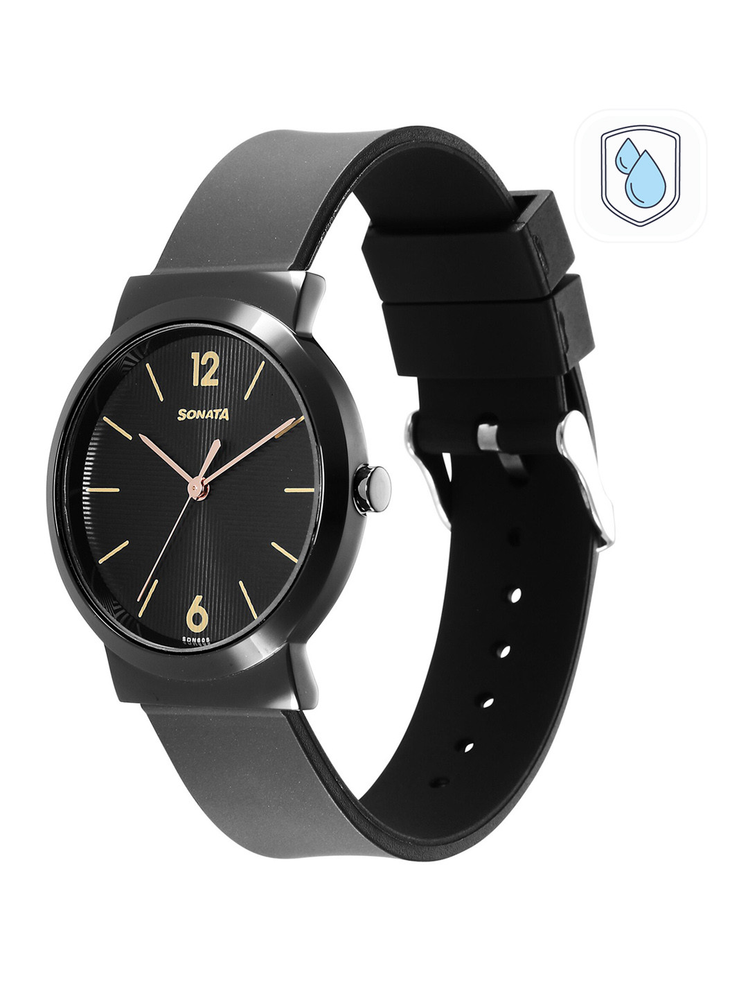 Sonata Women Essential Brass Dial Analogue Watch 87044NP01