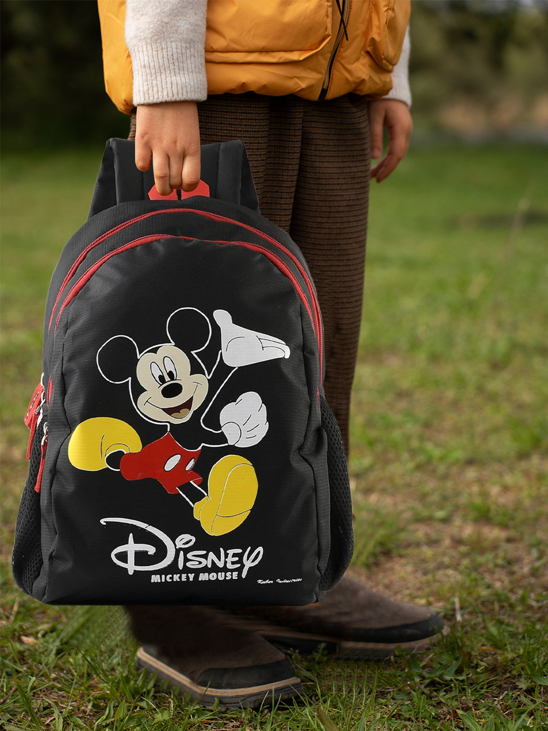 Kuber Industries Disney Mickey Mouse Waterproof Backpack for Boys