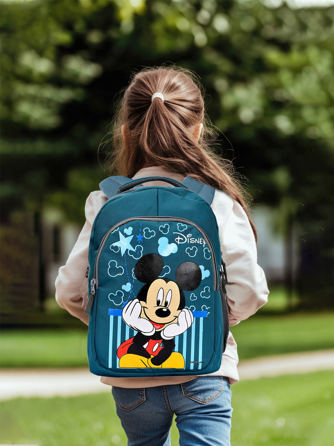 Kuber Industries Rexien Waterproof Lightweight Disney Mickey Mouse Print School Bag