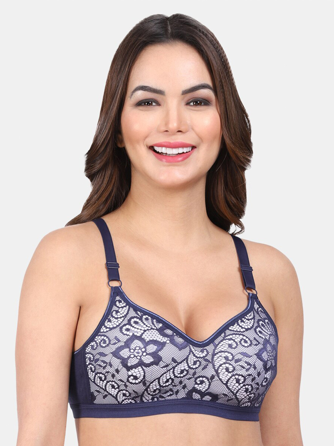 Amour Secret Self Design Non Padded Non-Wired Full Coverage Seamless T-shirt Bra