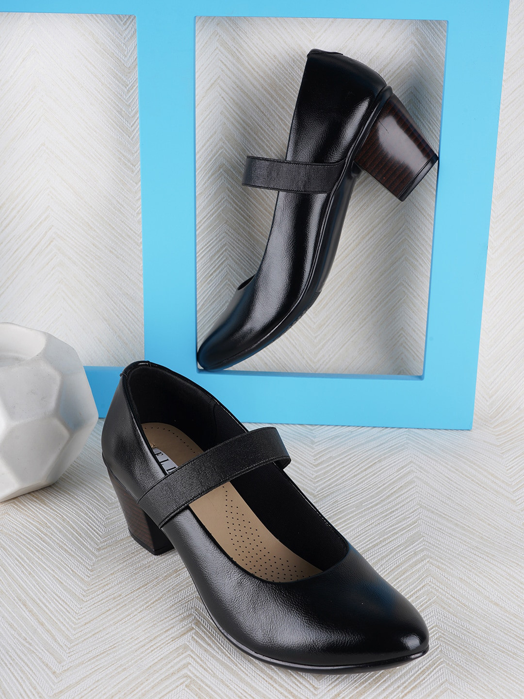 ELLE Pointed Toe Block Mary Janes