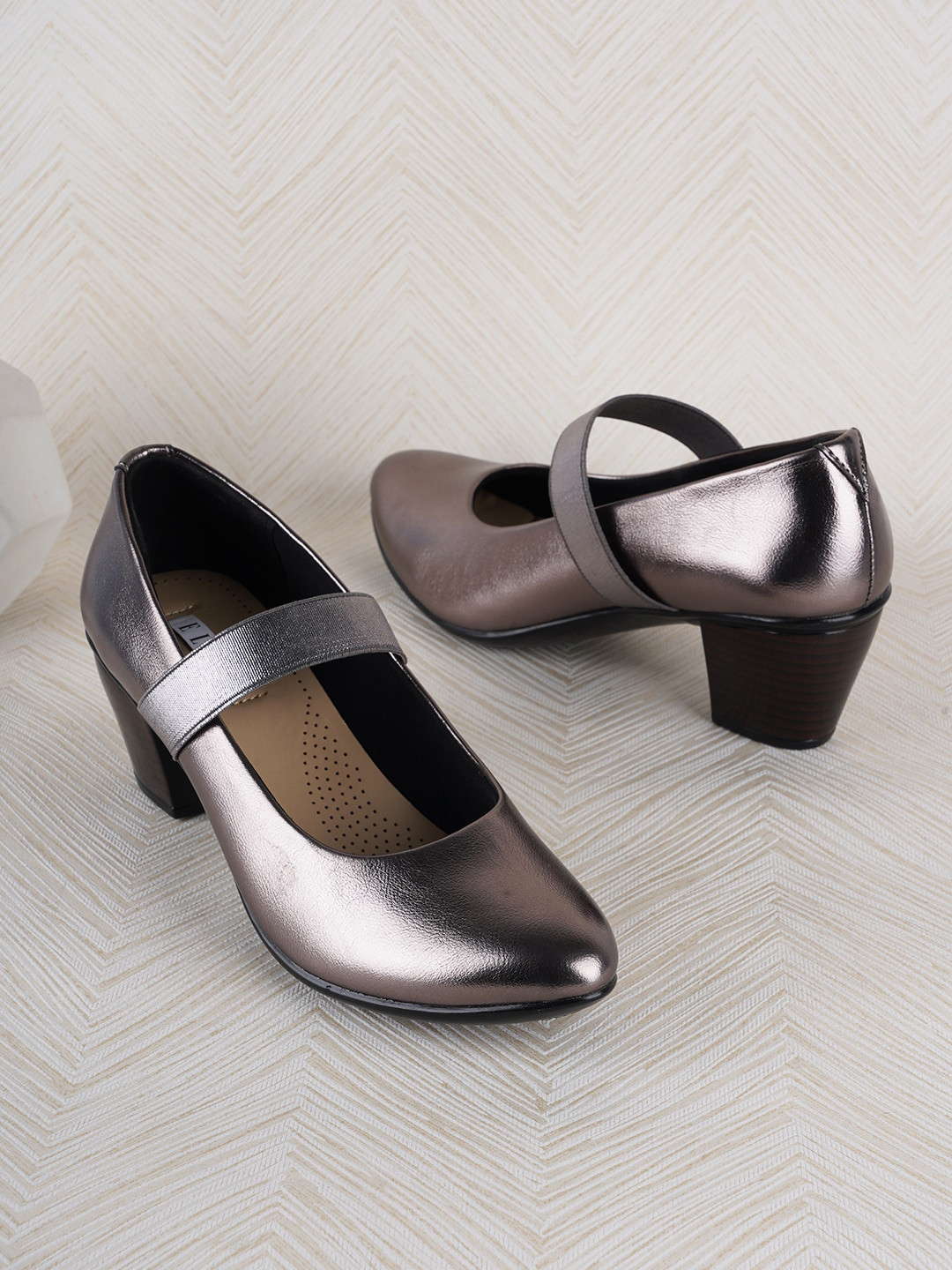 ELLE Pointed Toe Party Block Mary Janes