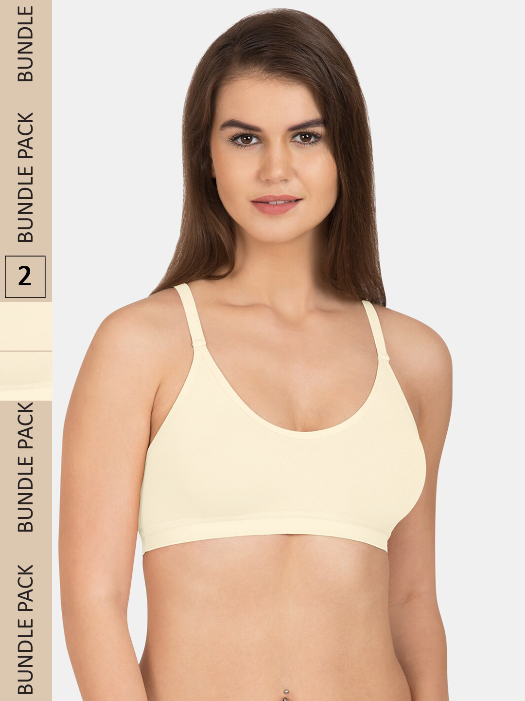 Tweens Pack Of 2 Non Padded Medium Support All Day Comfort Slip-On Seamless Bra