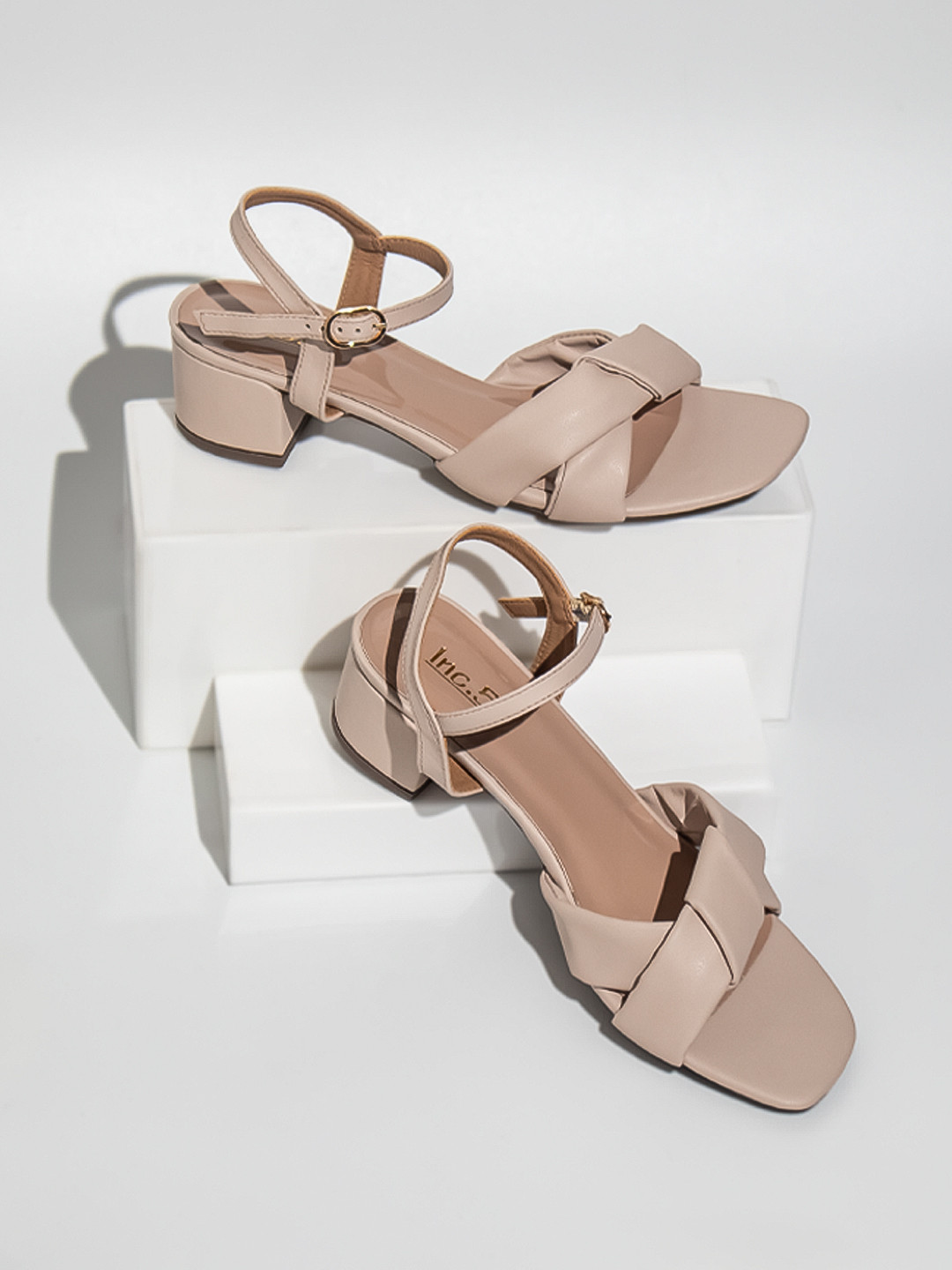 Inc 5 Square Toe Knot Detail Block Heels