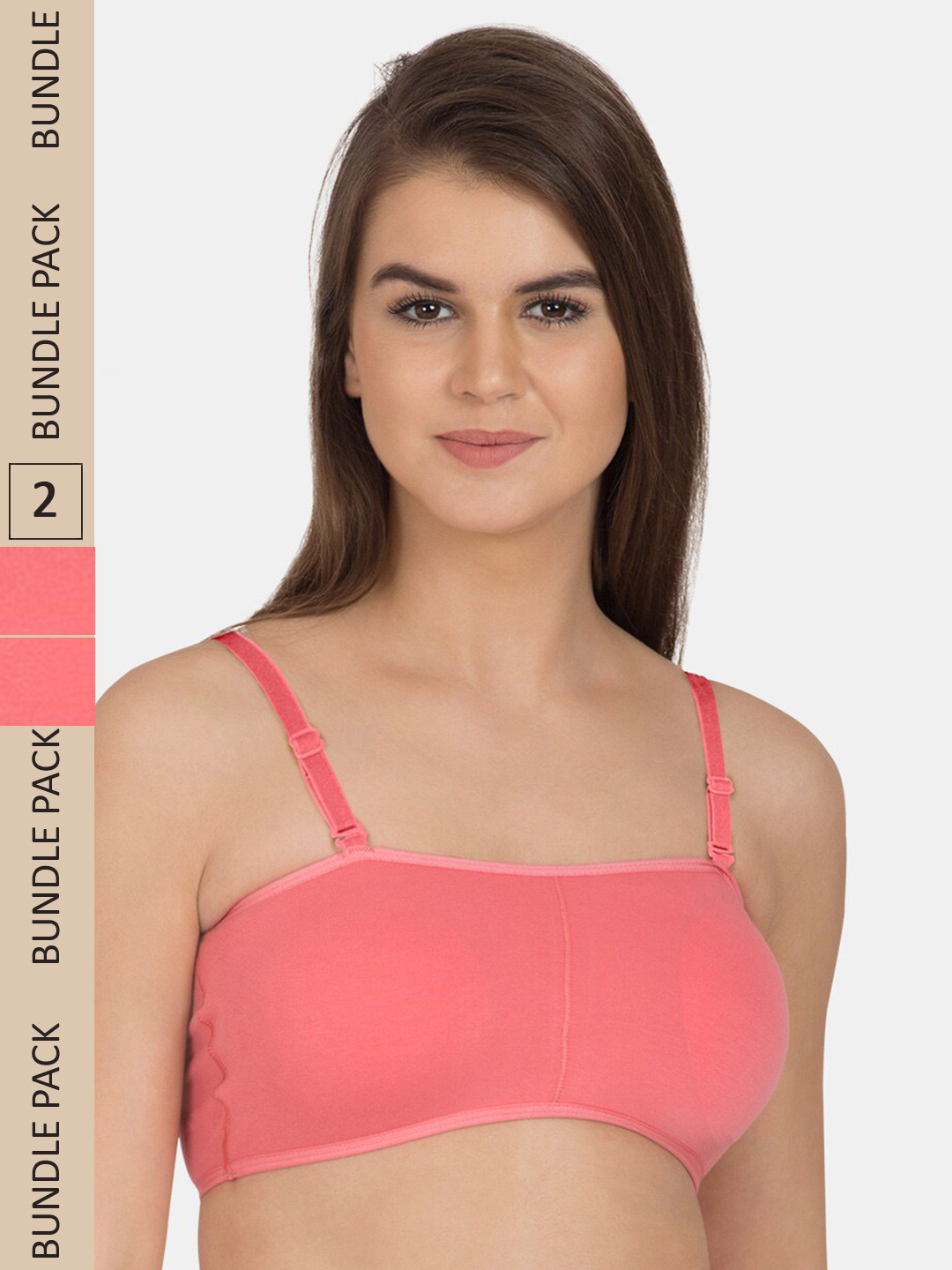 Tweens Pack Of 2 Non Padded Non-Wired Full Coverage Seamless Sports Bra