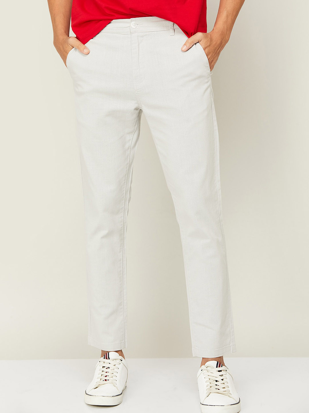 Fame Forever by Lifestyle Men Plain Front Casual Trousers