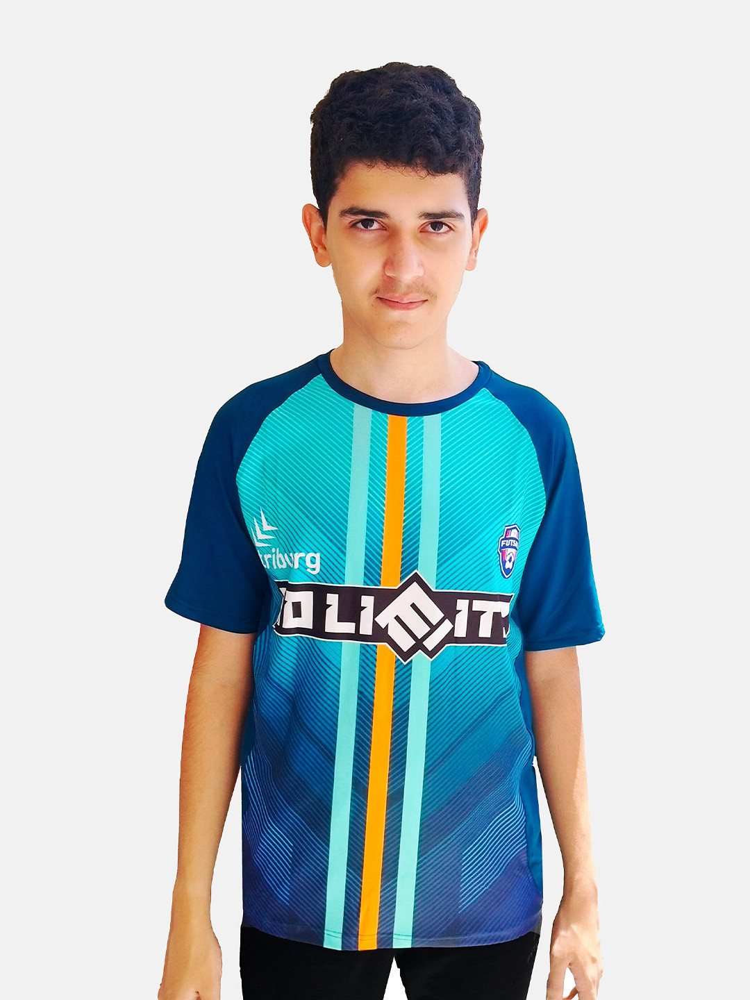 F&S Boys Blue Striped Anti Static T-shirt