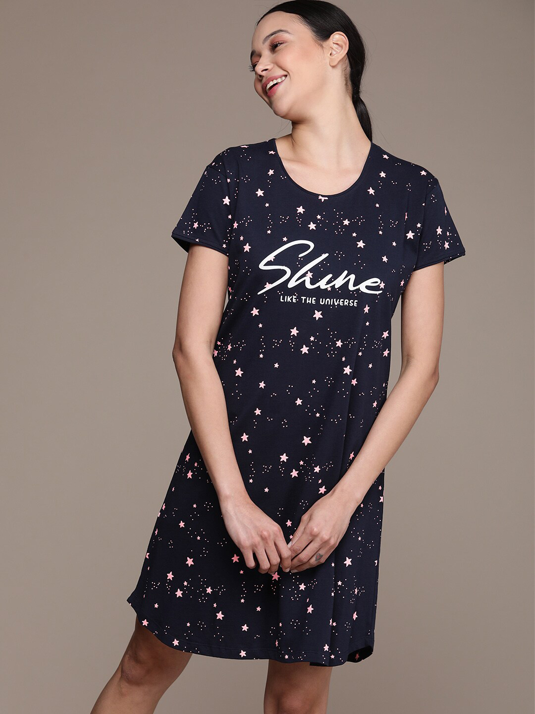 beebelle Stars Printed Pure Cotton Nightdress