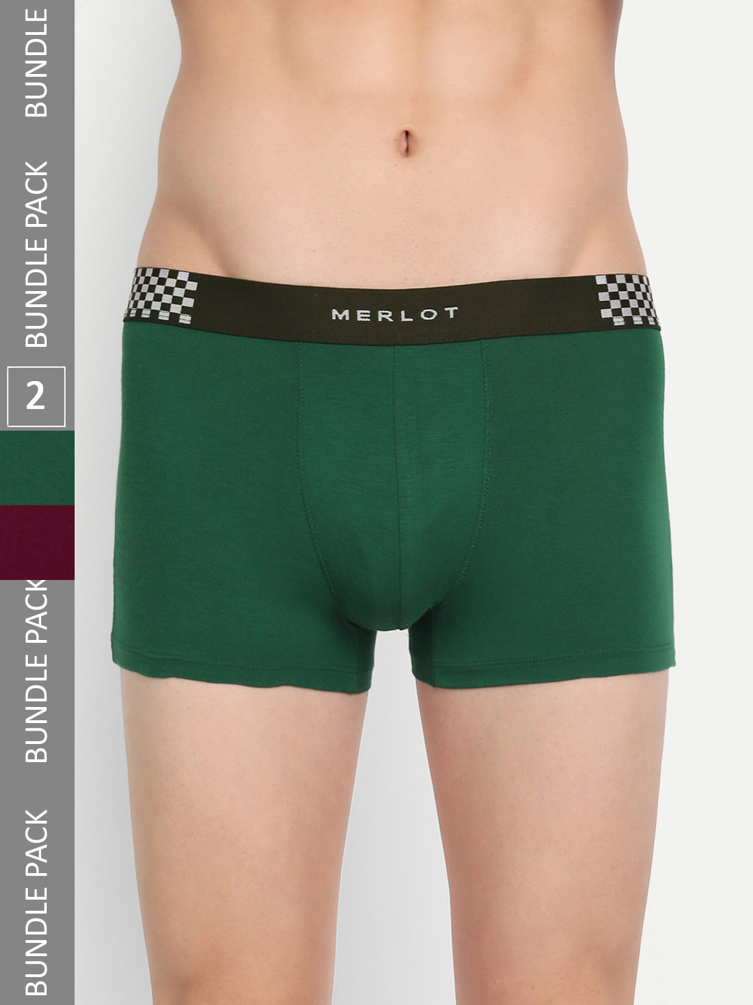 MERLOT Pack Of 2 Brand Logo Printed Intelli-Fresh Ultra-Soft & Smooth Trunks
