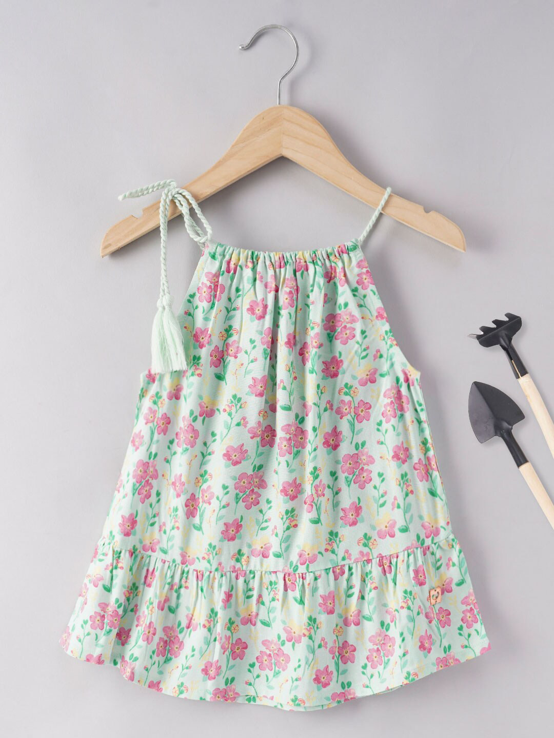 Ed-a-Mamma Girls Floral Printed Shoulder Strap Top