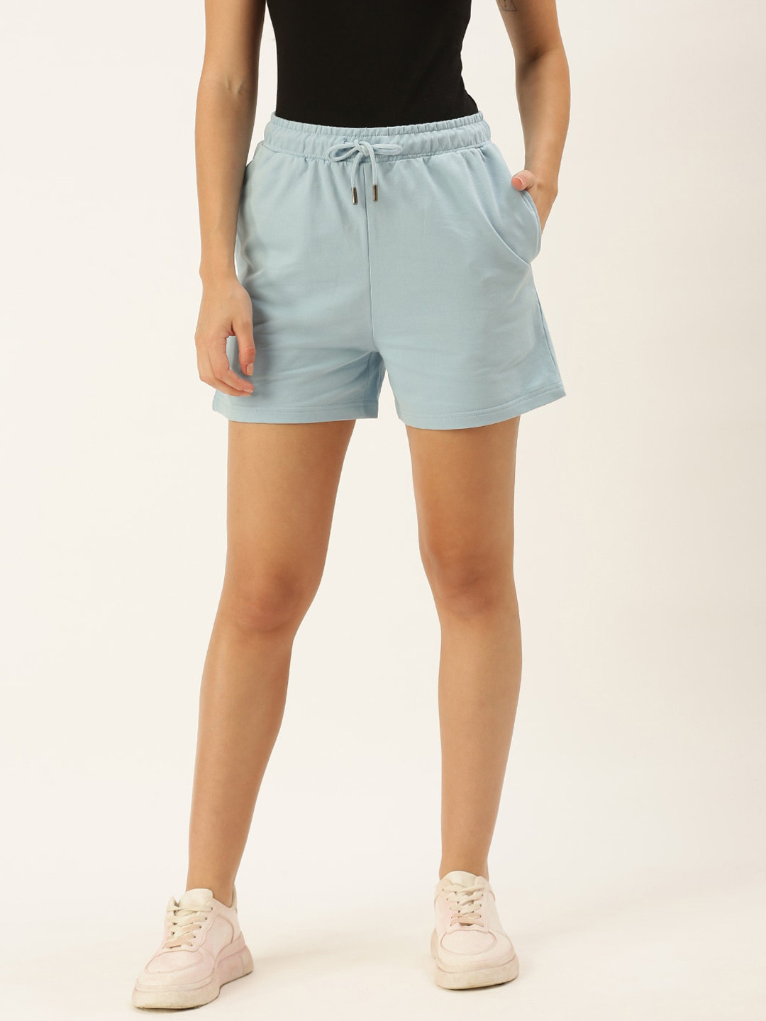 De Moza Women Mid-Rise Regular Fit Cotton Shorts