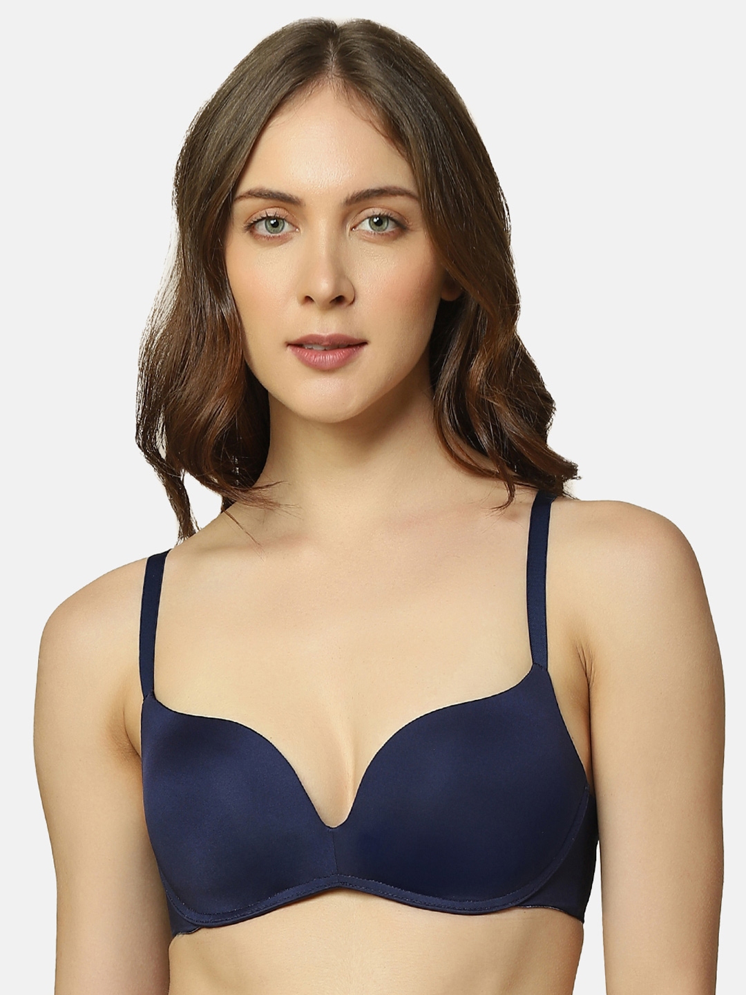 Buy Zivame Airy Lace Padded Regular Wired 3/4th Coverage Lace Bra - Blue  Online