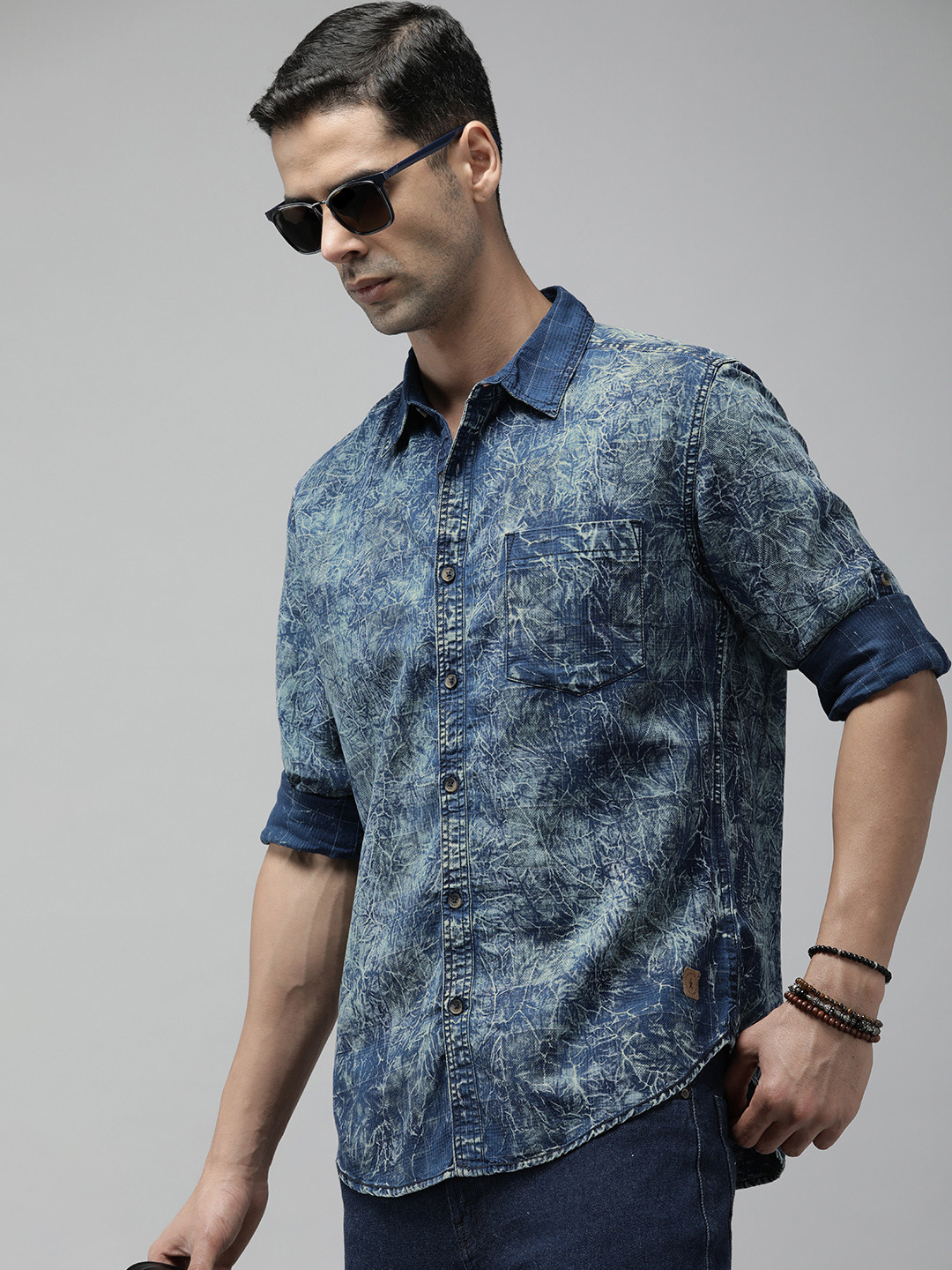 Roadster Standard Opaque Printed Casual Shirt