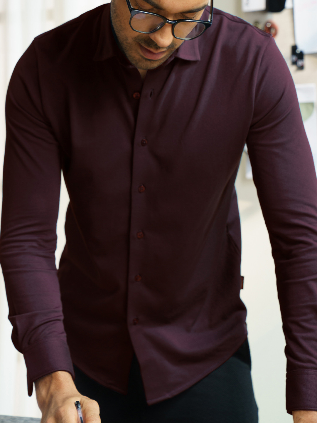 DAMENSCH Full Sleeve Cotton Pique Shirt