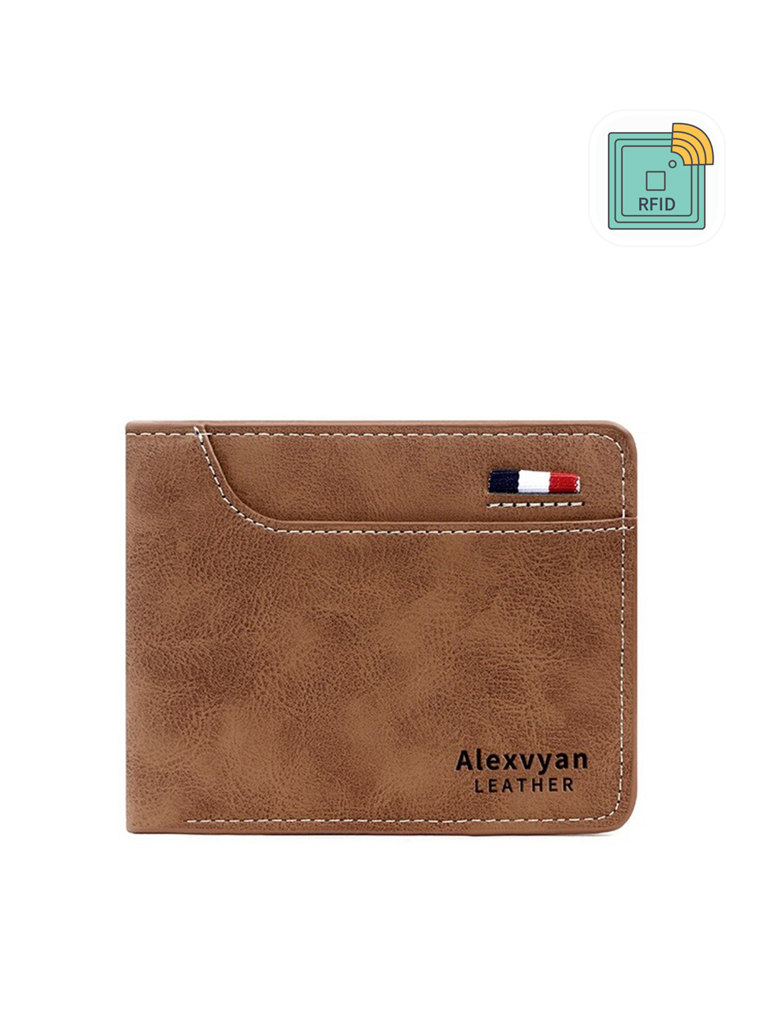 Alexvyan Men Leather Two Fold Wallet