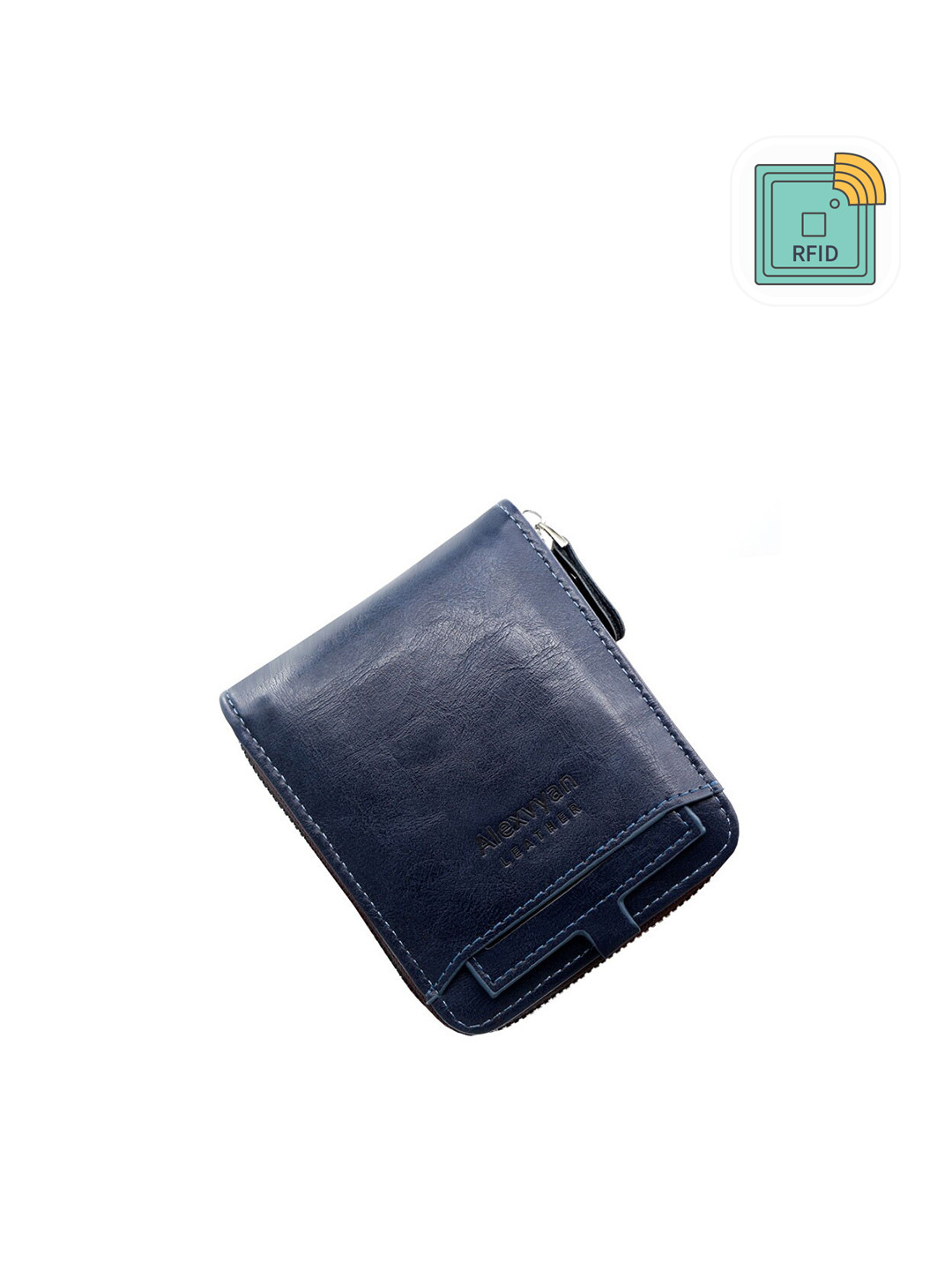 Alexvyan Men Leather Zip Around Wallet