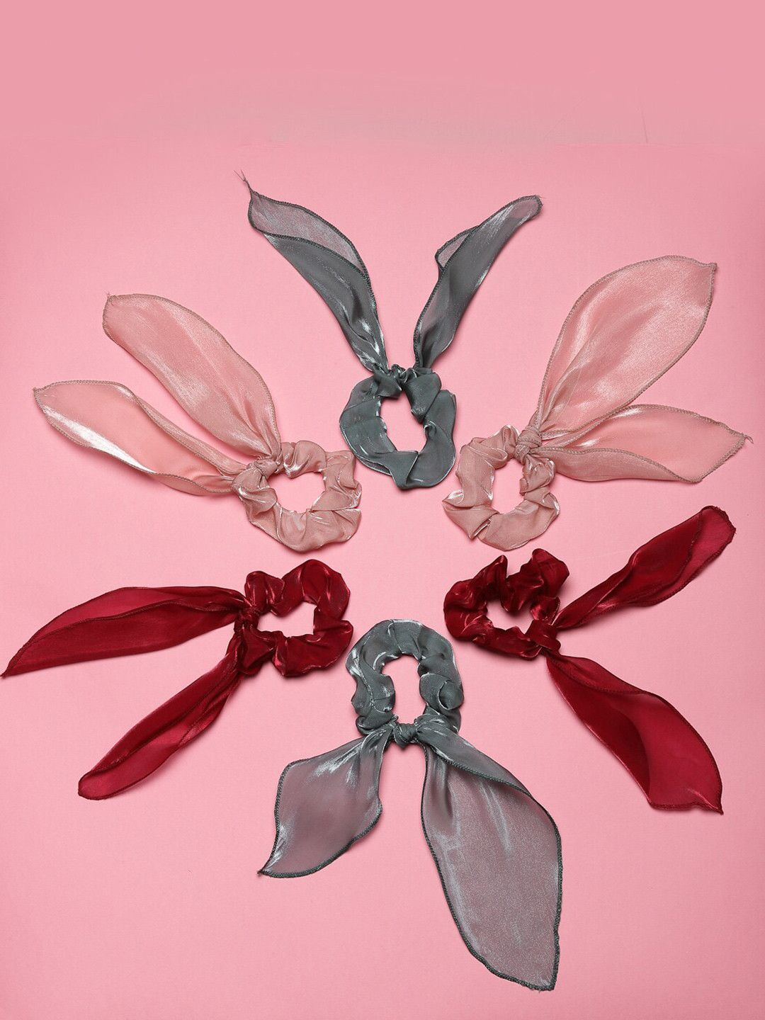 VOGUE PANASH Set of 6 Scrunchies Ponytail Holders