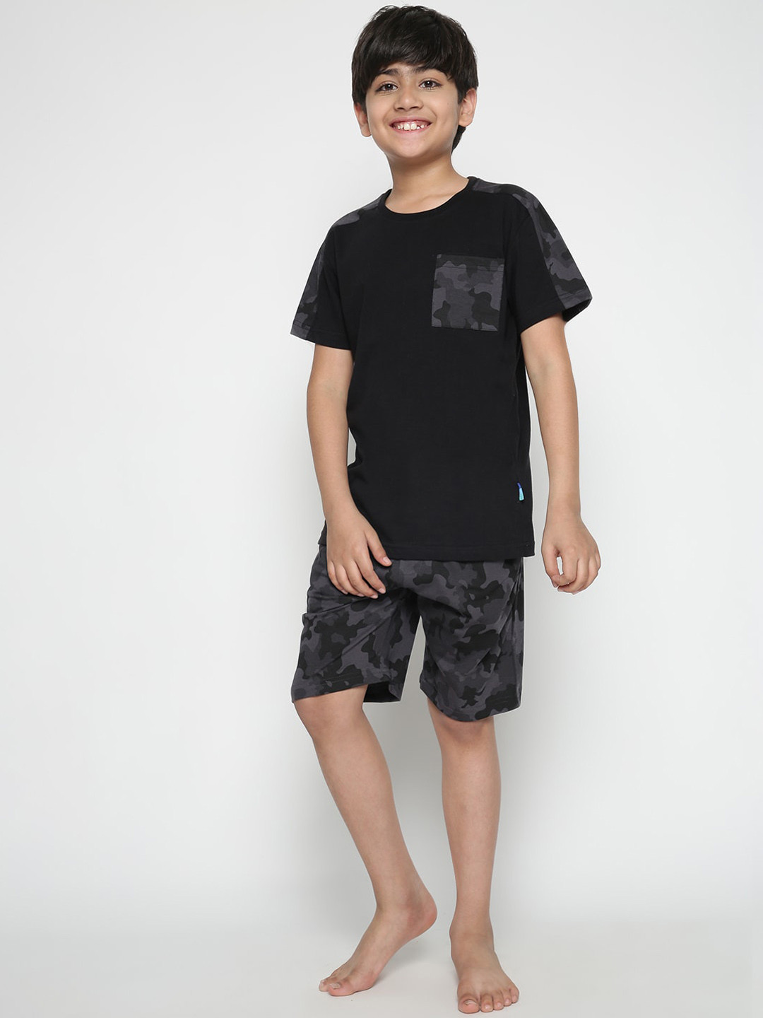 Lil Tomatoes Boys Camouflage Printed Night Suit