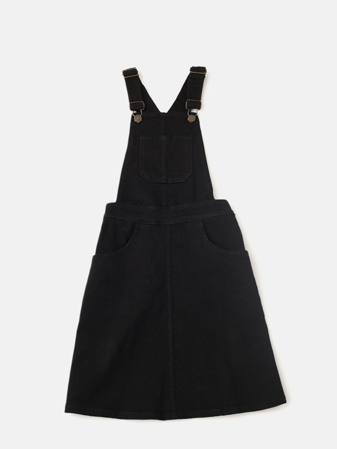 Kryptic Pocket Detail Denim Pinafore Dress