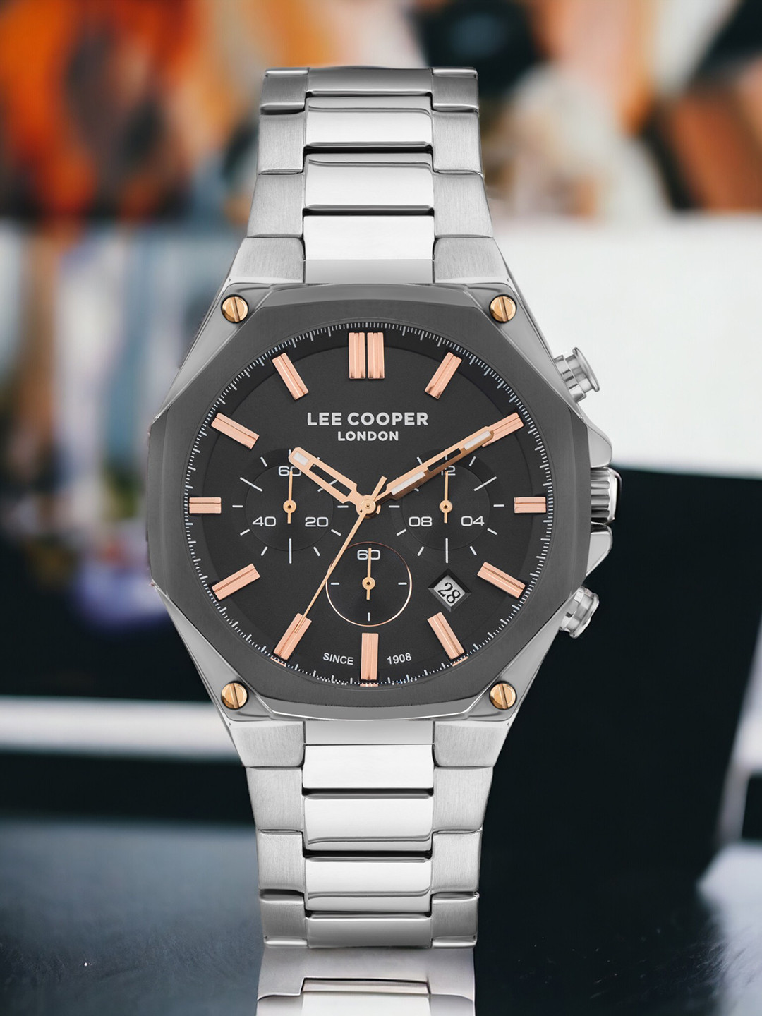 Lee Cooper Men Brass Stainless Steel Bracelet Style Straps Analogue Watch LC07319.360