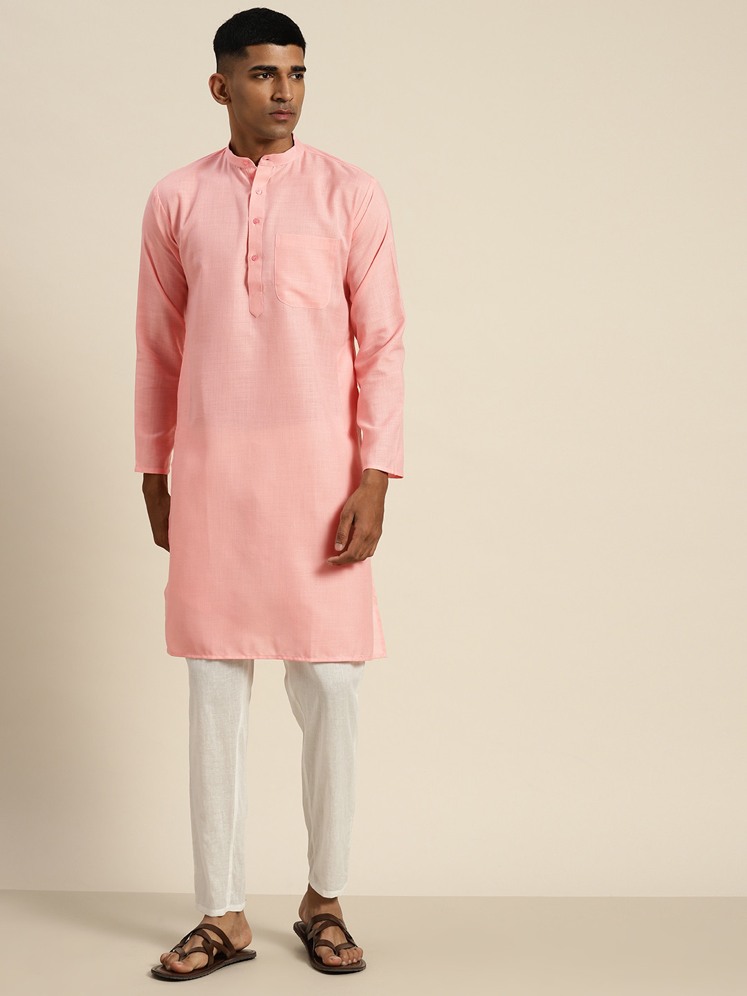 SOJANYA Mandarin Collar Pastel Kurta
