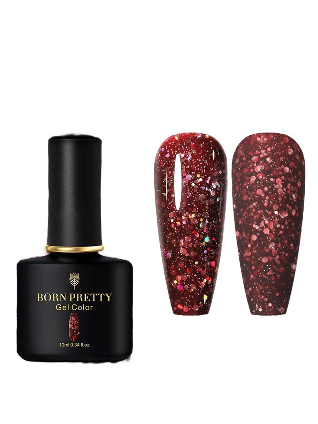 BORN PRETTY Black Spar Series Glossy UV LED Color Gel Nail Polish 10ml- Shade BP136