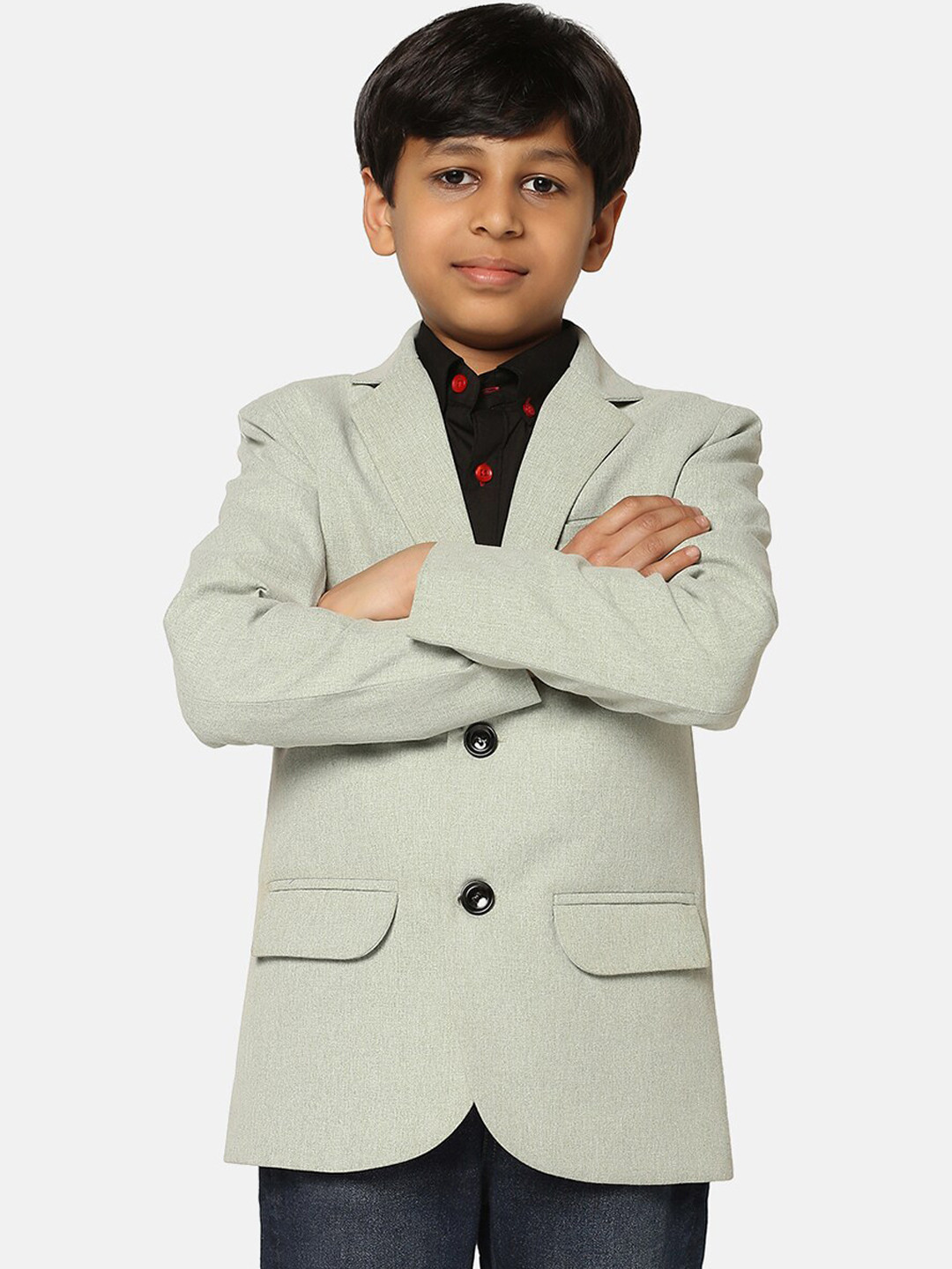 TAHVO Boys Single-Breasted Notched Lapel Slim Fit Blazers