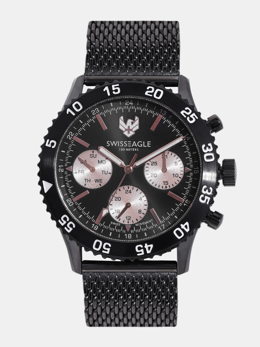 Swiss Eagle Men Black Analogue Watch SE-9118-3