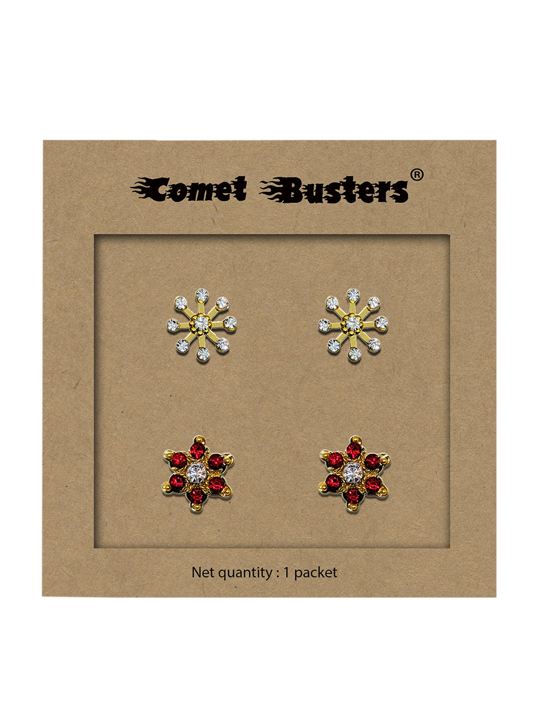 Comet Busters Gold-Plated Contemporary Studs Ear Stickers