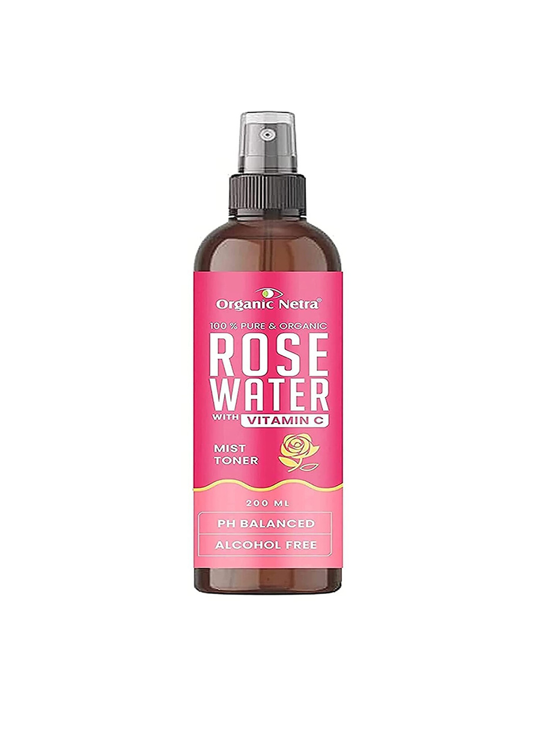 Organic Netra Rose Water With Vitamin C For Skin - 200 ml