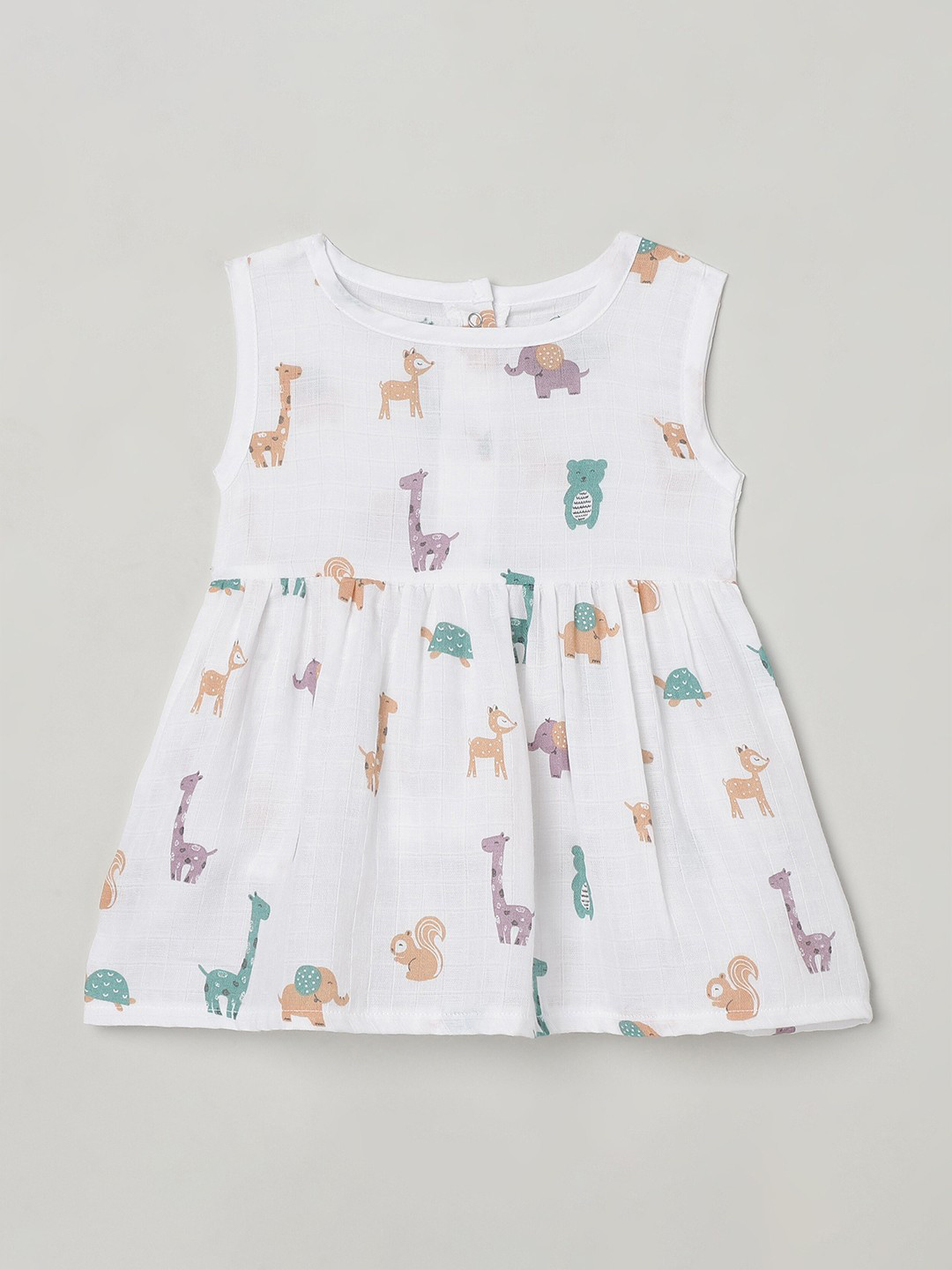 The Boo Boo Club Girls Printed Tie-Up Sustainable Organic Cotton Fit & Flare Dress