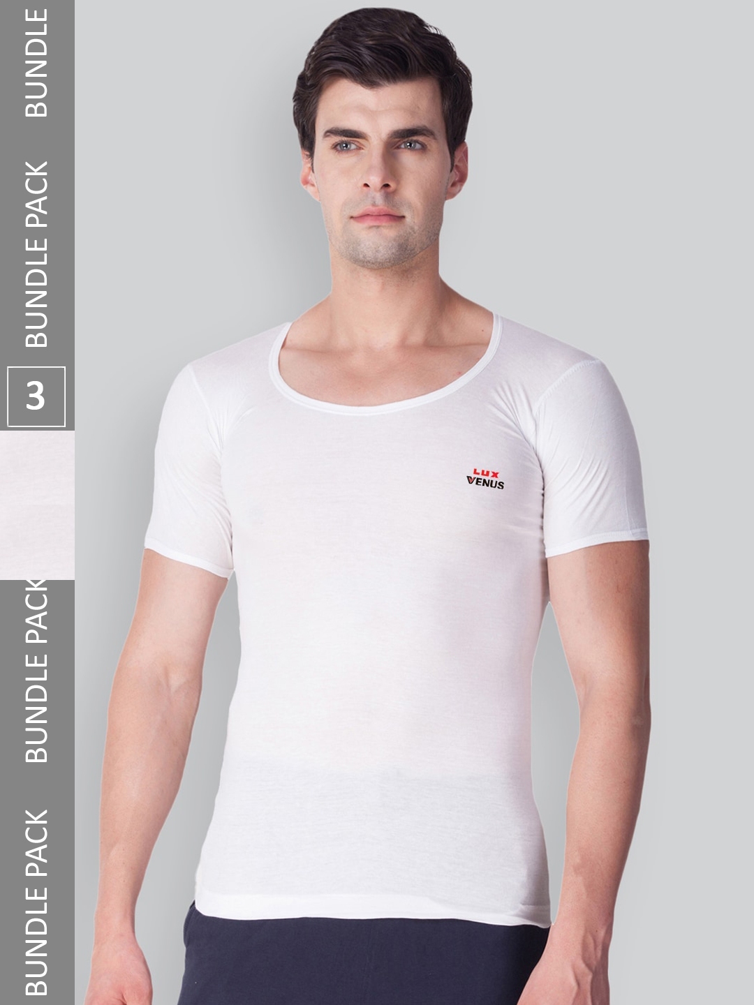 Buy LUX VENUS Men Pack Of 3 Pure Cotton Innerwear Vests - Innerwear Vests  for Men 22302204 | Myntra