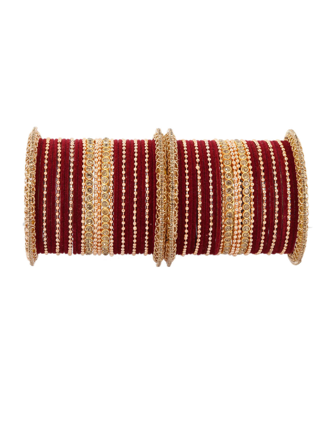 NMII Set Of 60 Gold-Plated Zircon-Studded Bangles