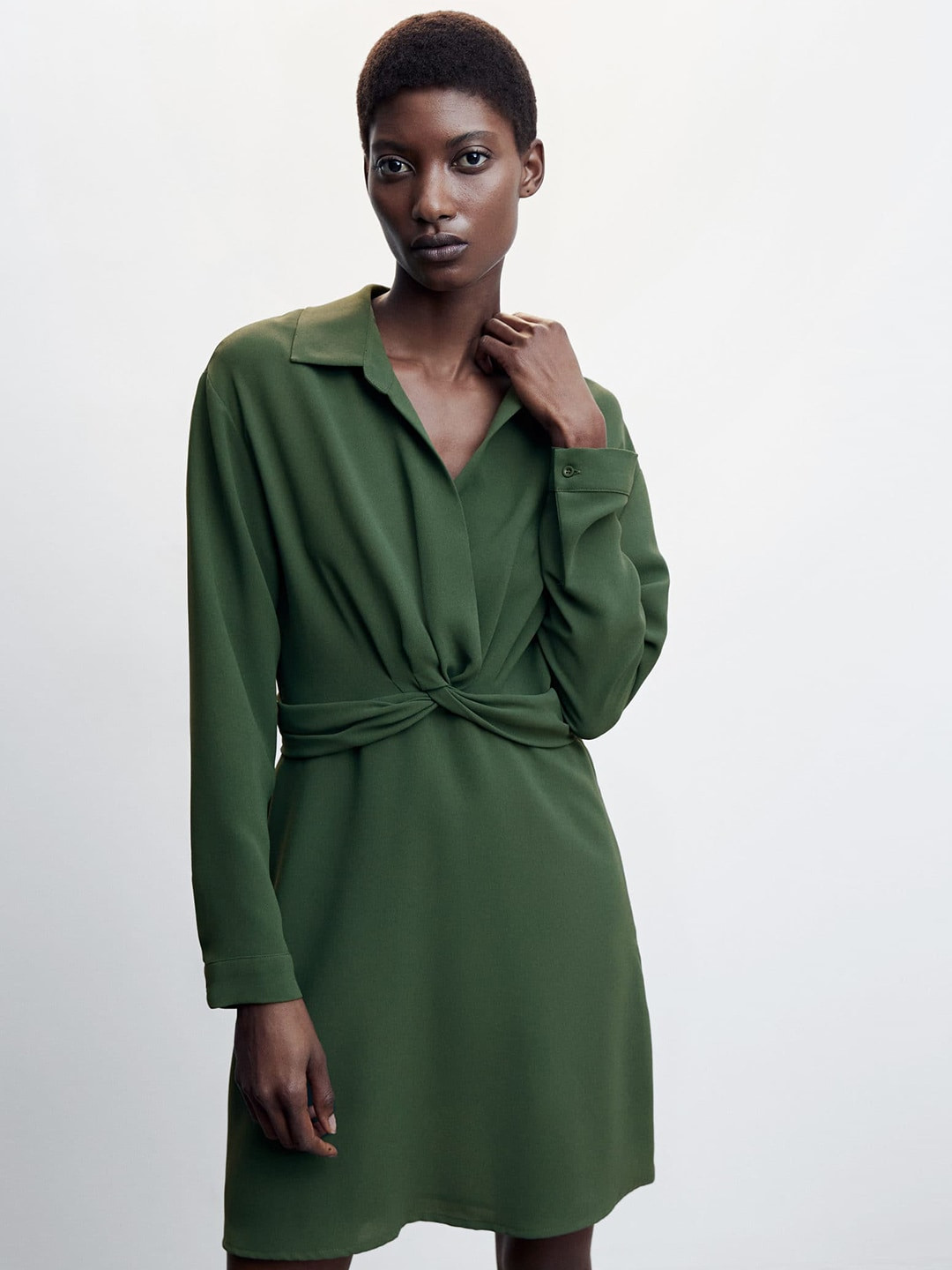 MANGO Twisted Detail A-Line Dress