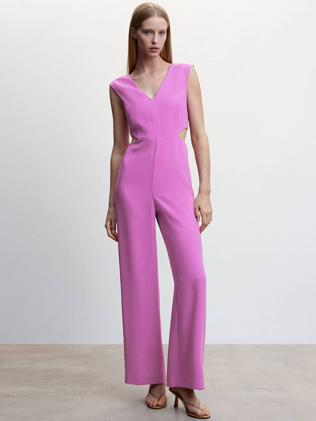 MANGO Cut-Out Detail Basic Jumpsuit