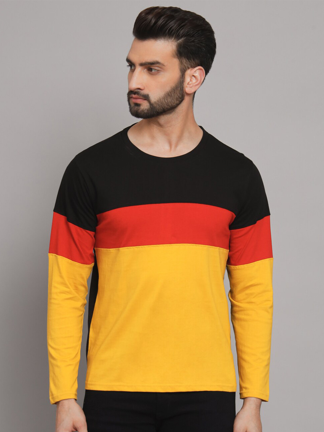 The Dry State Long Sleeves Colourblocked Cotton T-shirt